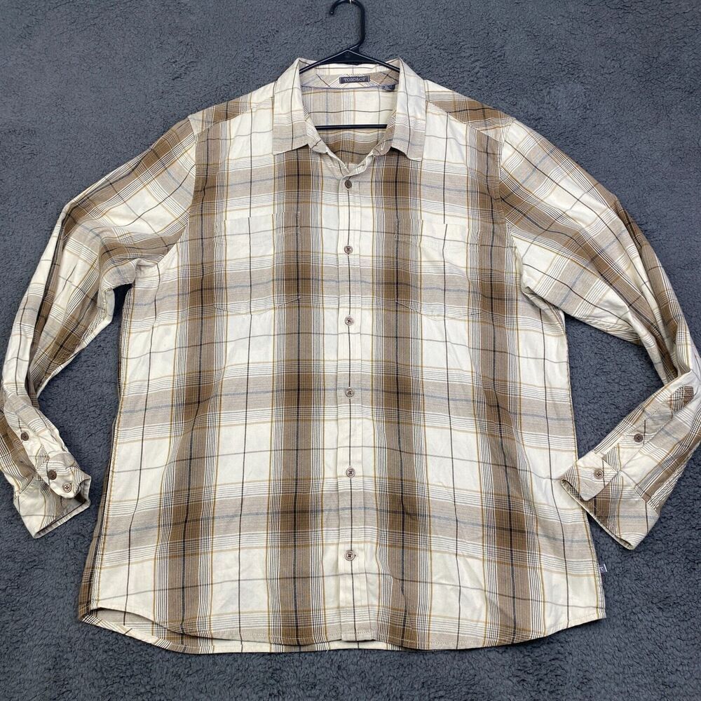 Toad&Co Mojo Mens Flannel Long Sleeve Button Up Cotton Shirt Plaid Sz XL